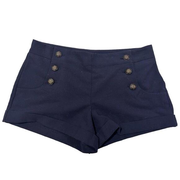 Forever 21 Shorts Women's Sz S/P Small Navy Shorts Flat Front Cuffed Vacation - Picture 1 of 6